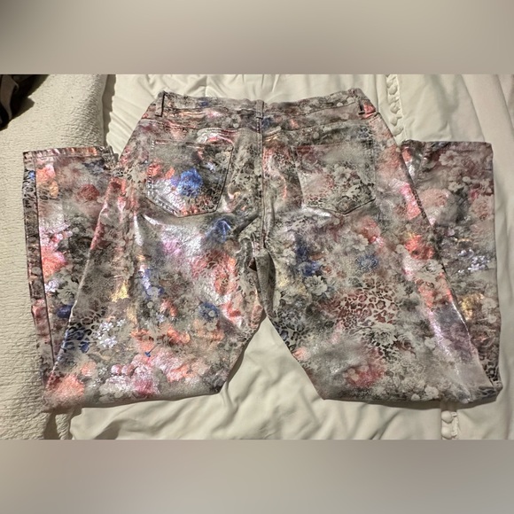 HYBRID Metallic Jeans 16 Festival Rockstar Unique Stretch Stunning Disco Dancing - Picture 4 of 10